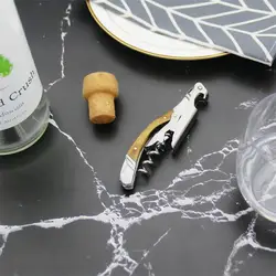 Wine Opener Corkscrew Wood Handle Beer Can Bottle Openers Stainless steel Professional Wine Accessories Portable Kitchen Utensil