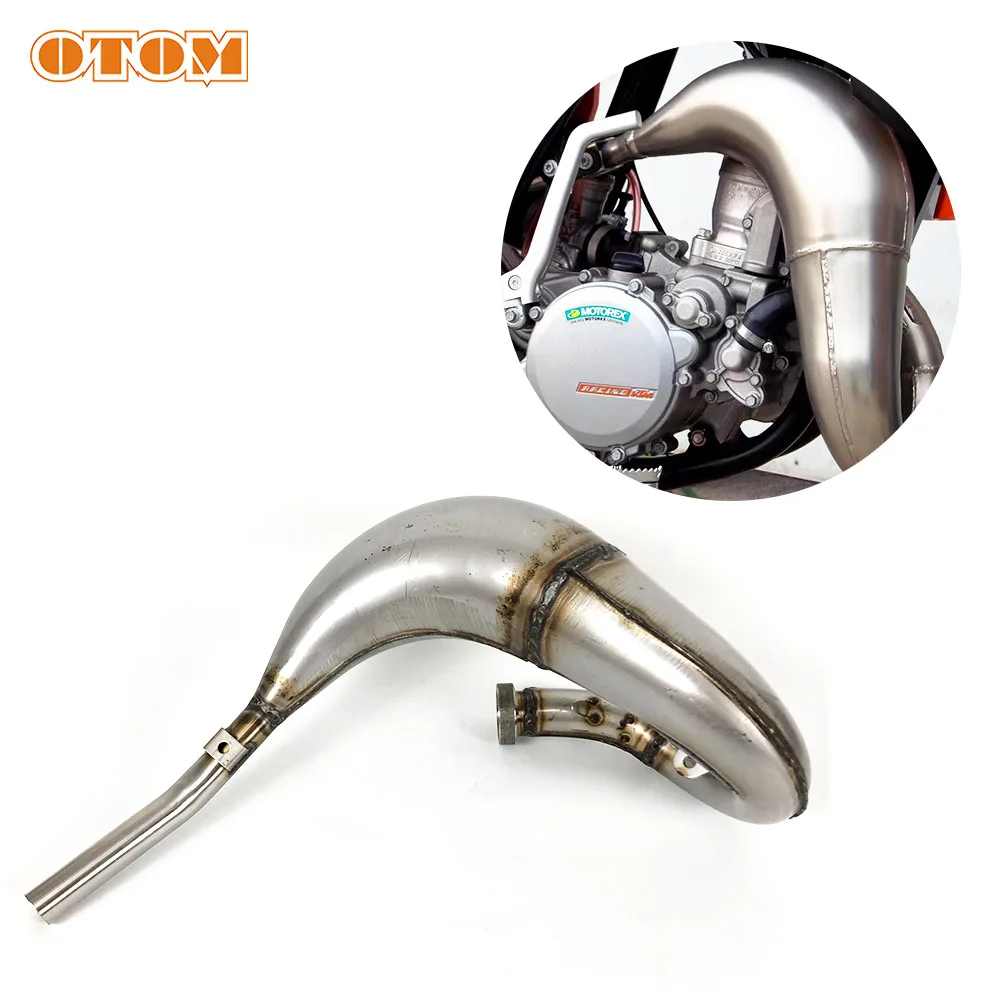 OTOM Motorcycle Exhaust Front Section Muffler Steel Engine Outlet Expansion Chamber For KTM SX XC 85 105 Motocross Pit Dirt Bike