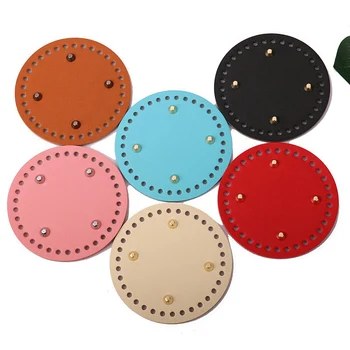 12/14/18 cm Borsa rotonda Fondo Shaper Rivetti Borsa Uncinetto Tessuto a mano Fai da te per cuscino fatto a mano Borse Base borsa