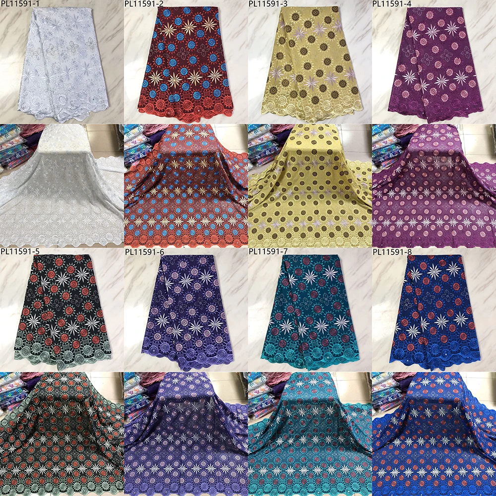 

Cotton Nigerian Lace Fabric High Quality Lace 2020 Swiss Voile Lace Fabric Embroidered African Dry Lace For Wedding