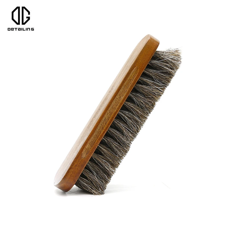 DETAILING Horse Hair Bristle Shoe Shine Polishing Brush Auto Wash Leather&Textile Cleaning Brush For Car Interiors, Car Seats