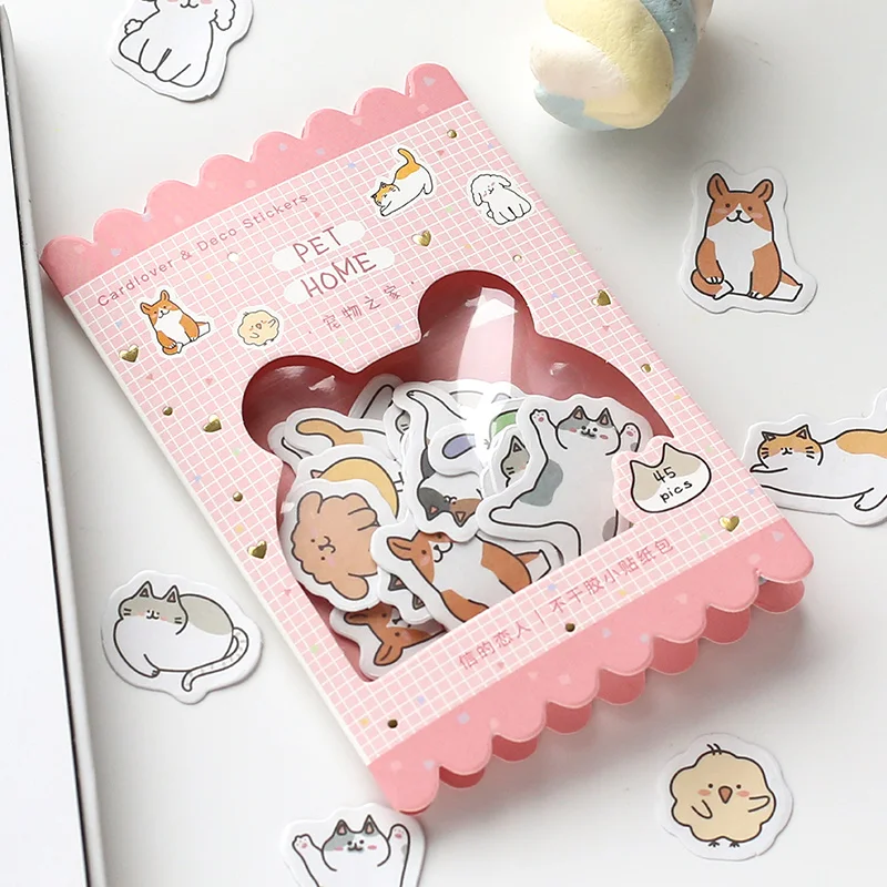 45pcs Cute Sticker Pack Life Diary Hand Account Label Stickers Decoration Material Scrapbooking Planner Adhesive Stationery