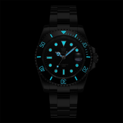 Imagen 2 del producto STEELDIVE-Reloj de pulsera de acero inoxidable para Hombre, accesorio masculino de pulsera con mecanismo automático, BGW9, Lume, 1953 M, NH35, 200