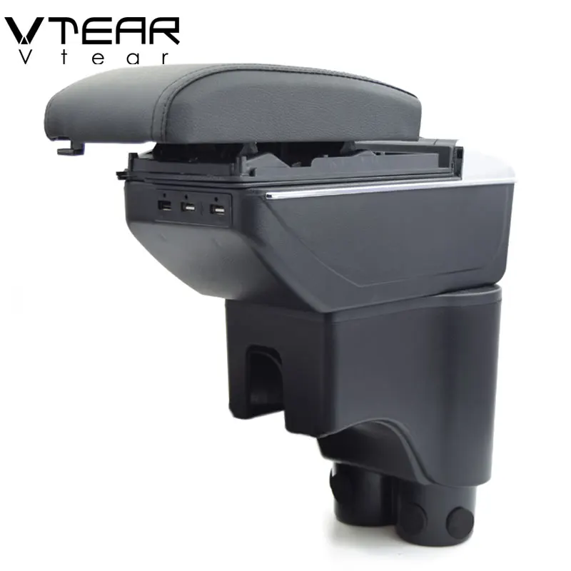 

Vtear Car Armrest Box USB Centre Console Storage Container Leather Interior Parts Accessories Decoration For Daihatsu Terios 2