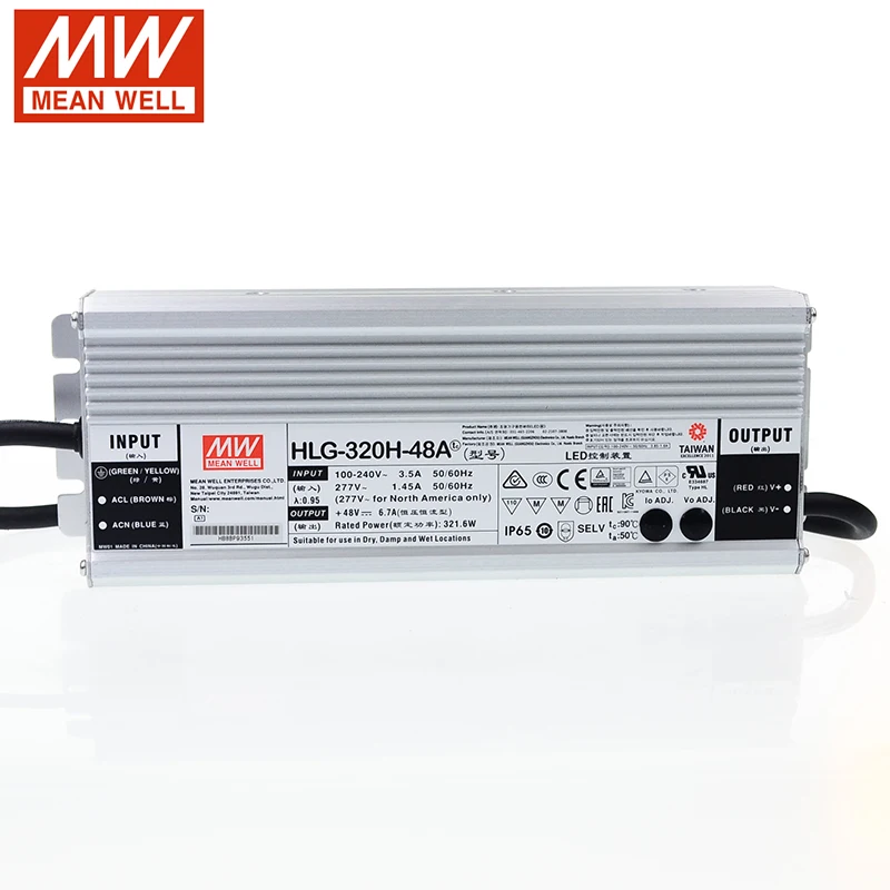 MEAN WELL LED 電源 HLG-320H-48A 48 調整可能な led ドライバ 110 V