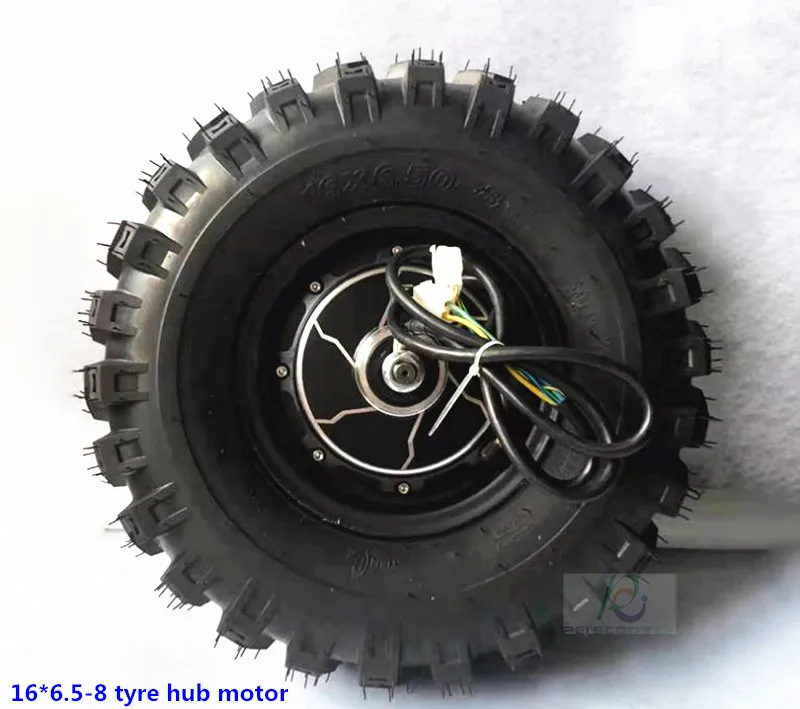 16 Inch 16*6.50-8 Wide Tyre Dual Axles Brushless Wheelbarrow Hub Motor Scooter phub-16wb