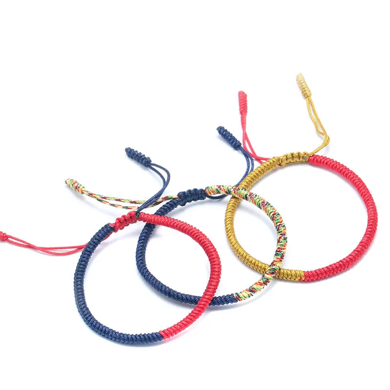 Multicolor Thread Bracelet Tibetan Buddhism Love Lucky Charm Tibetan  Bracelets & Bangles For Women Men Handmade knot Rope
