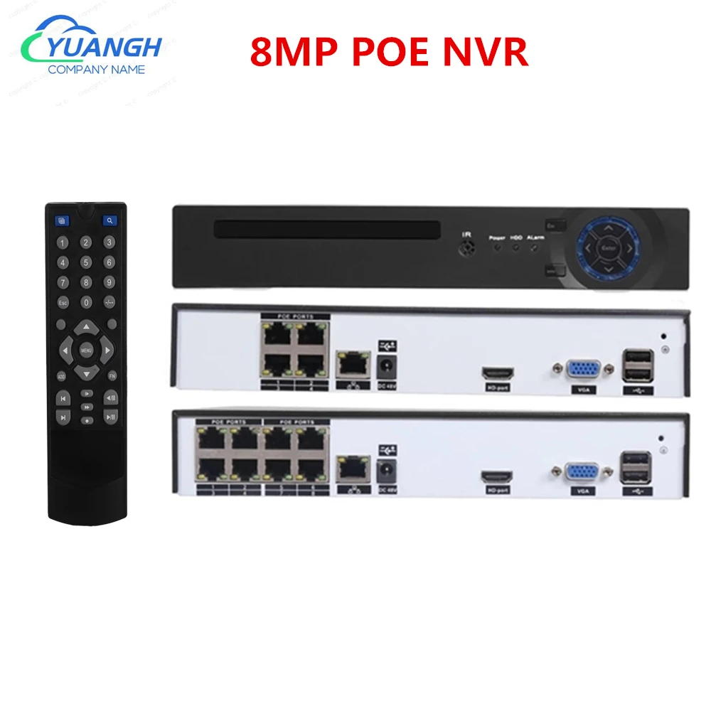 

H.265 4CH 8CH POE IP NVR Recorder 8MP Security POE Network Video Recorder P2P XMEye APP With Remove Control