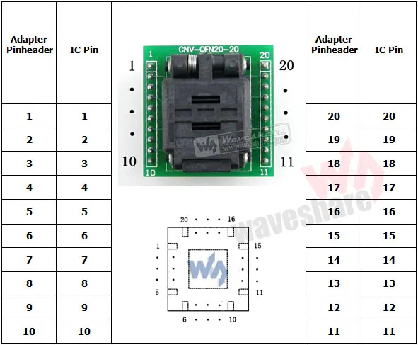 Imagem -05 - Plastronics-adaptador de Tomada e Programação Qfn20 para Dip20 com Soquete ic Teste e Adaptador de Programação para Qfn20 Mlf20 Mlp20