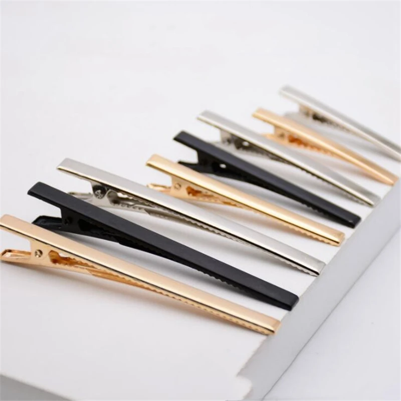 10pcs 5mm Width 47/60/80mm Alligator Hair Clip  Hairpin  Flat Top With Teeth Blank Setting For DIY Hair Clips Jewelry Making