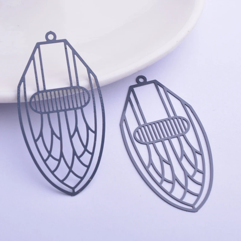 30 Stück AB6266 26*50mm Filigrane Ausgehöhlte Anhänger DIY Ohrring Anhänger Hängender Schmuck Dekoration – Detail 10