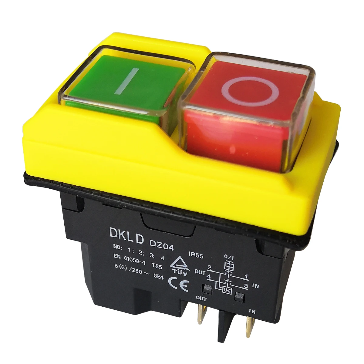 DKLD Waterproof Electromagnetic Push Button Switches for Electric Cutter DZ04 4Pins Bipolar Normally Open