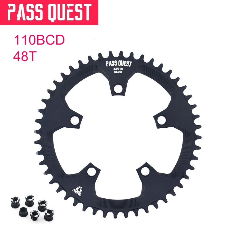 PASS QUEST 110BCD 5 paw Round Narrow Wide Chainring Road Bike ChainWheel 42T 44T 46T 48T 50T 52T Crankset Tooth For 3550 APEX