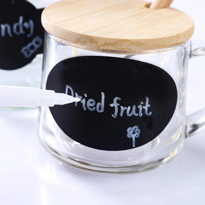 Kitchen storage jar Toolbox White Marker Waterproof Reused Jars Glass Bottles Chalkboard Labels for Home Decor Stickers