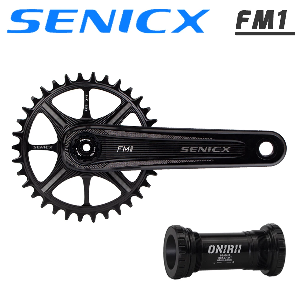 SENICX MTB Crankset FM1 165 170 175mm Crank 32 34 36T Chainring with Bottom Bracket For Mountain Bike 9/10/11/12S NEW