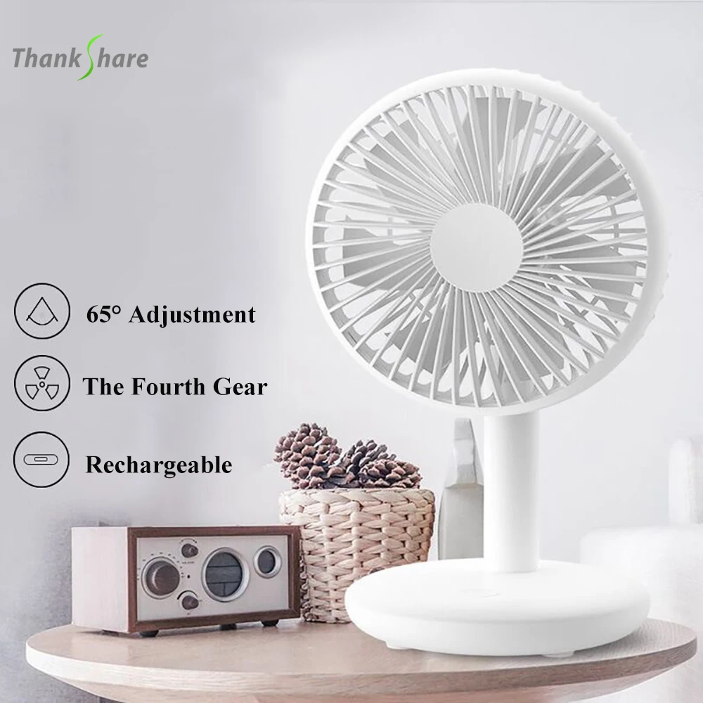 THANKSHARE Rechargeable Clip Fan Summer Portable 3 Speed Adjustable Ventilator USB Mini Home Desktop Fan For Baby Carriage