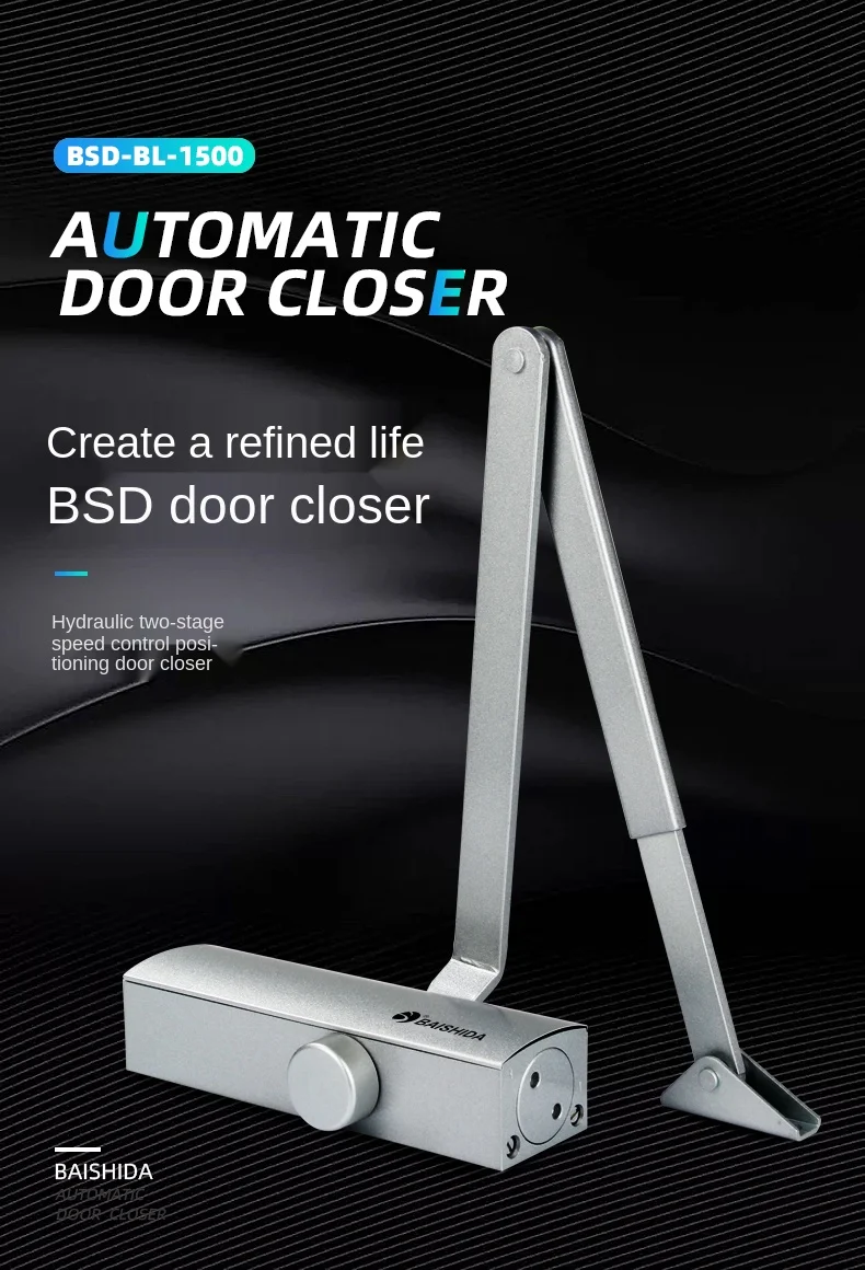 zq Door Closer 90 Degree Positioning Adjustable Slide Rule Slide Rail Automatic Door Closer Thin Home Door Spring Accessories