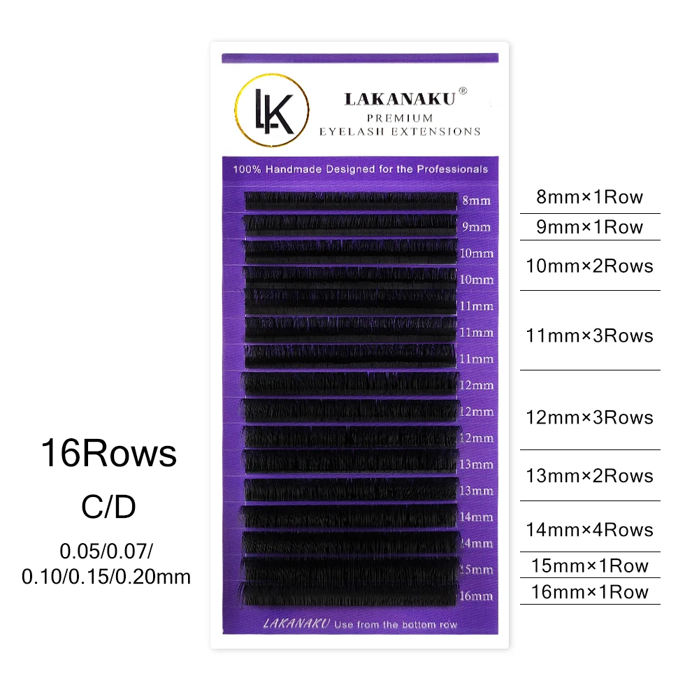 LAKANAKU Soft Super Matte Individual Volume Eyelashes Extensions Individual Lashes Fluffy Classic Lash Extensions Trays