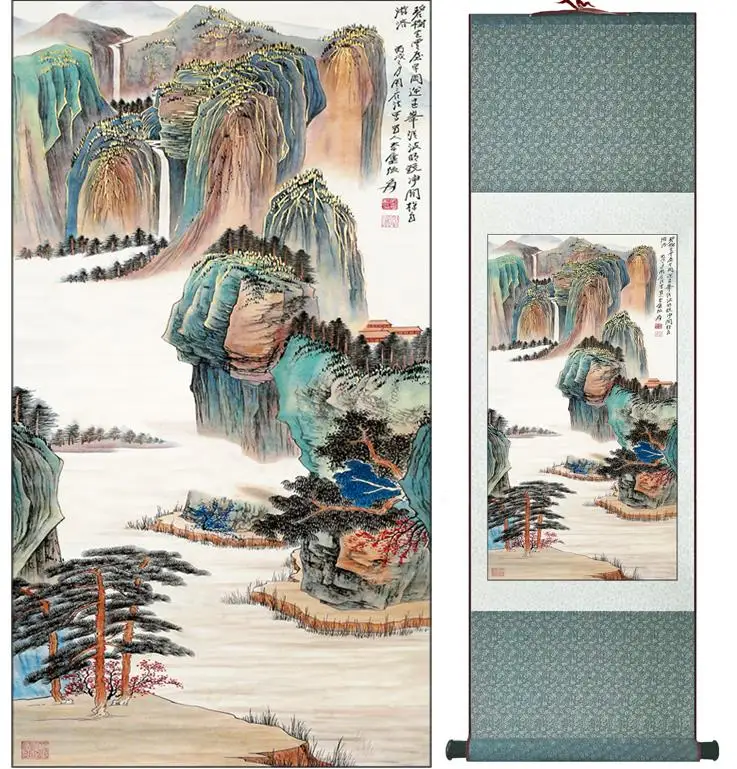 

ZhangDaqian landscape painting Chinese art Painting Home Office Decoration Chinese painting 2015012201Printed painting