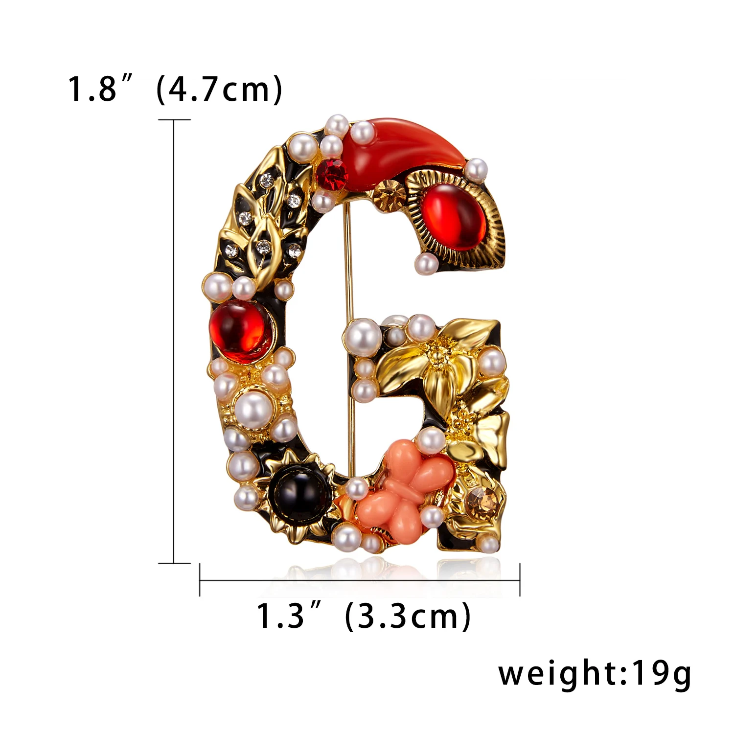 Rinhoo Vintage Strass Buchstabe A D G S M Emaille Imitation Perlen Broschen Frauen Barock Alphabet Initial Pins Hochzeit Schmuck – Detail 33