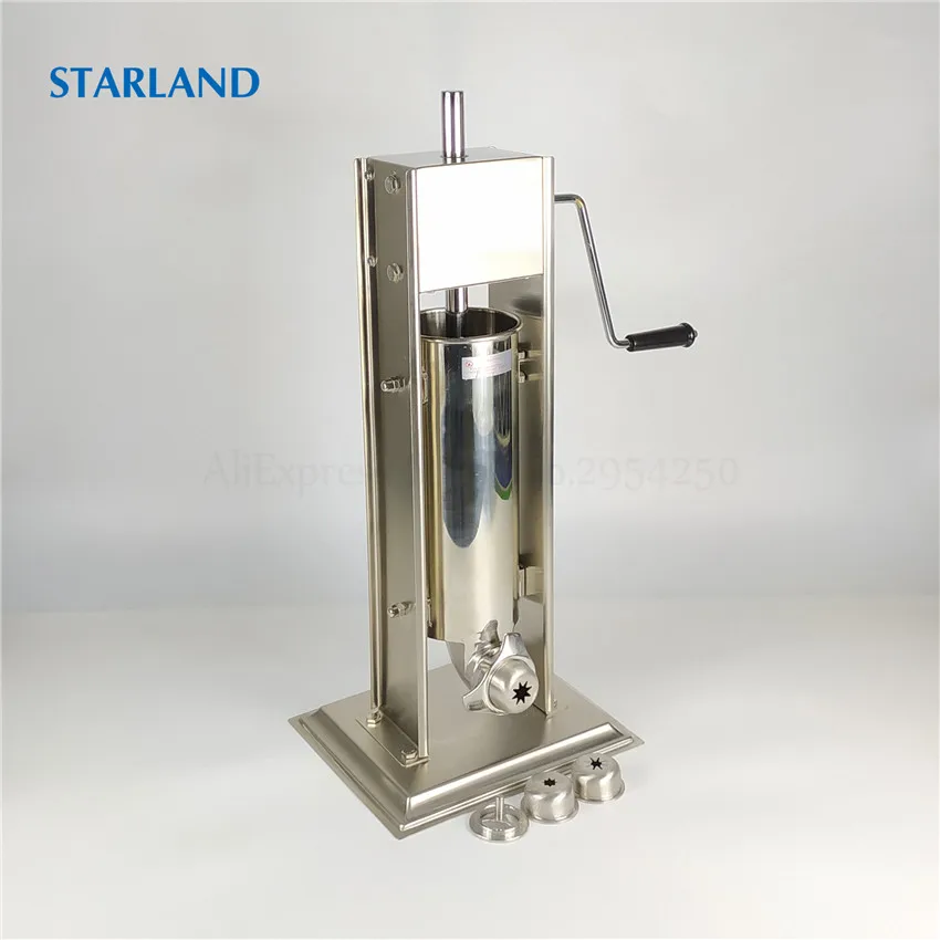 Máquina para hacer Churros de España, embutidor de salchichas de acero inoxidable, embutidor de salchichas Vertical, máquina de moldeo de Churros extrusora de carne, 3L