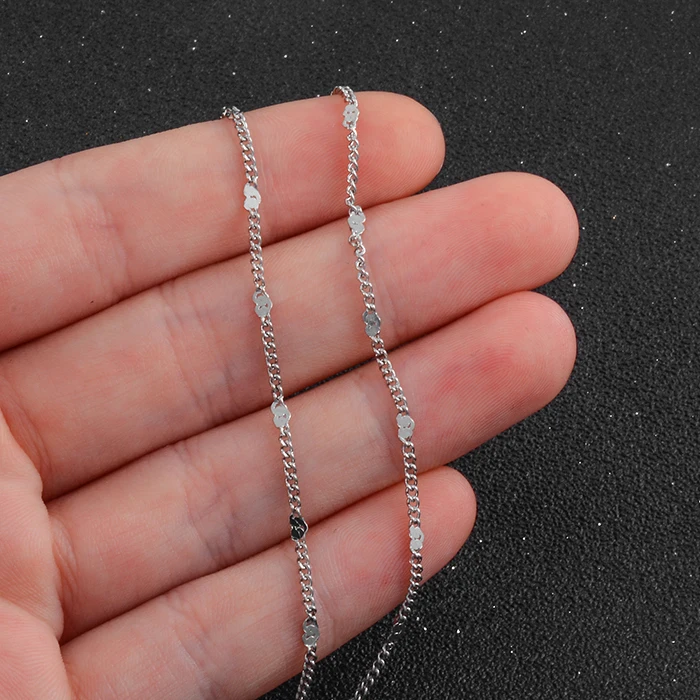 Modische Edelstahlkette für Damen, beliebte Figarokette, hochwertiger Schmuck – Detail 2
