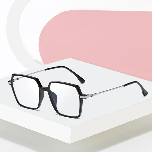 Imagen 2 del producto Montura de gafas para mujer, gafas ópticas graduadas con borde completo, gafas cuadradas a la moda para mujer, nuevas gafas con montura Rx-able