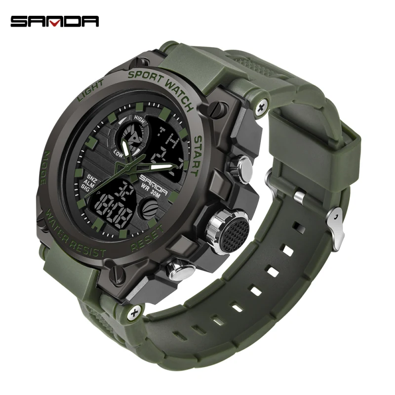 2019 New Fashion Sanda Men\'s Watch Top Brand Luxury Military Sports Waterproof S Shock Digital Relogio Masculino