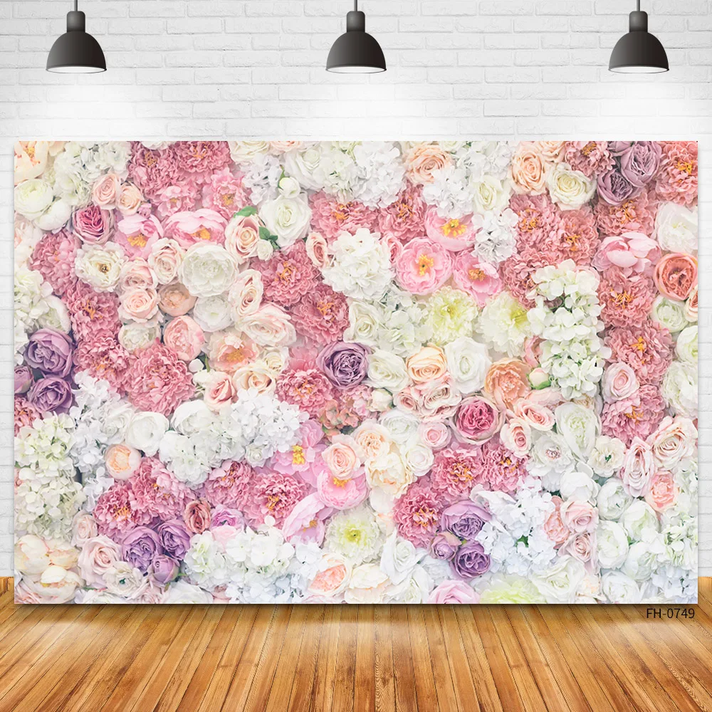 Wedding Valentine's Day Birthday Party Baby Princess Photographic Flower Wall Photography Backdrops Background For Photo Studio