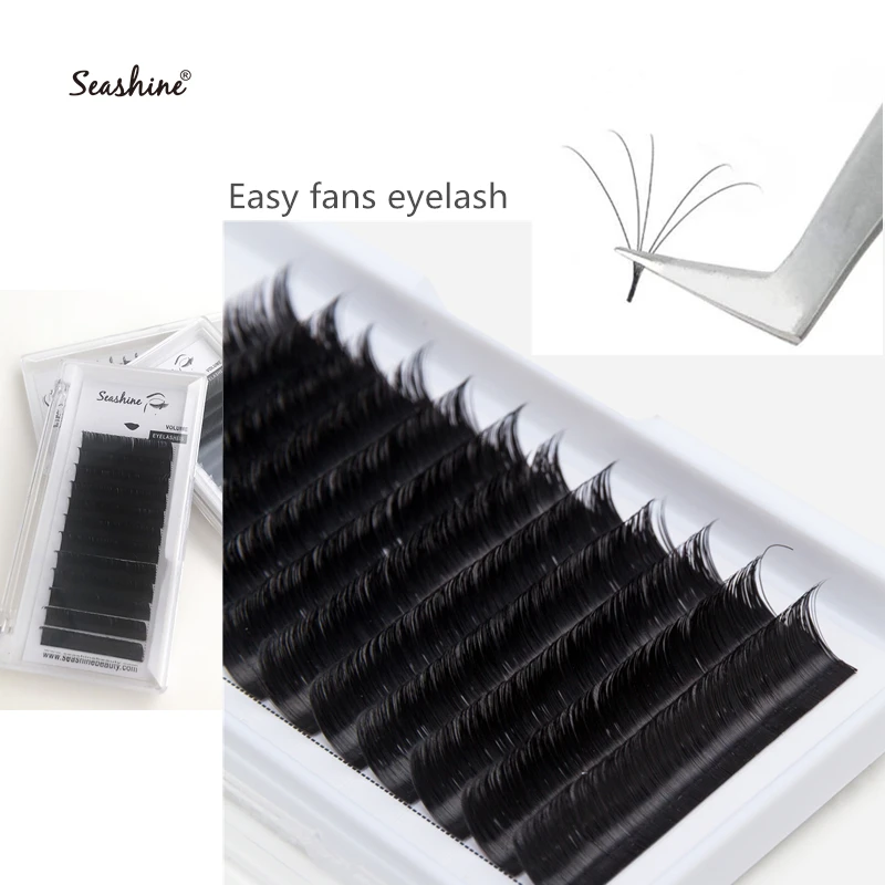 

Seashine Easy Fanning Lashes Faux Mink False Eyelash Extension Back to School Eye Lash Building Blooming 2d/4d/6d/20d Lashes