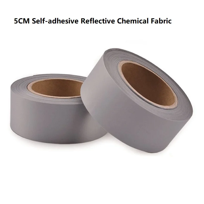 Polyester Grey Silver Reflective Strip Sticker Raincoats Backpacks Night Warning Adhesive Reflector Tape