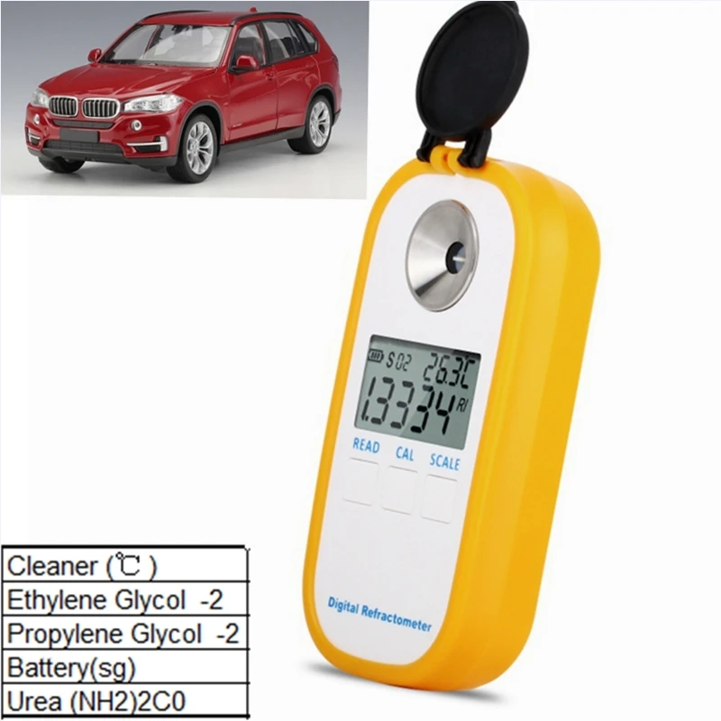 Digital Refractometer Automotive Antifreeze Ethylene Propylene Glycol -2 Freezing Cleaner Car Battery Urea Refractometers Box