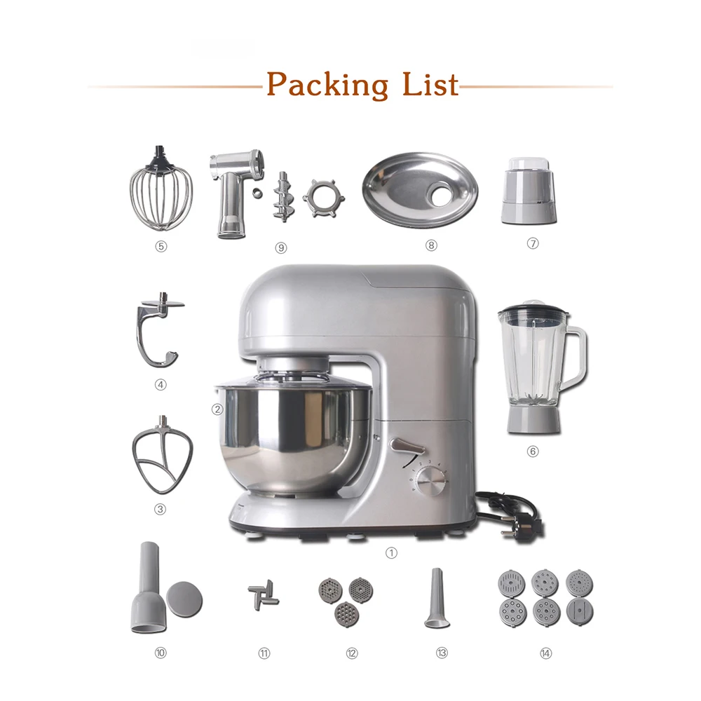 ITOP Professional Mixer Multifunctional Food Processor Sausage Stuffer Juicer Meat Dough Egg Mixing Meat Grinder Chef Machine