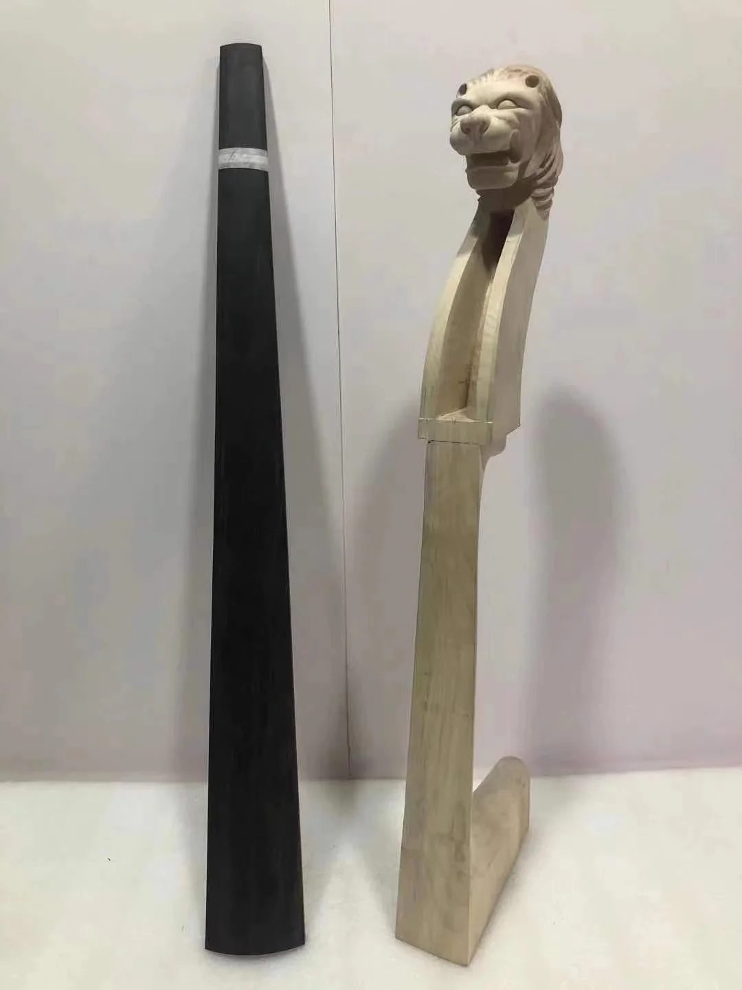 A Set of Double Bass Maple Neck, Ebony Fingerboard, Hand Carved, Semi Finished, White Contrabass, Uprightbass Neck