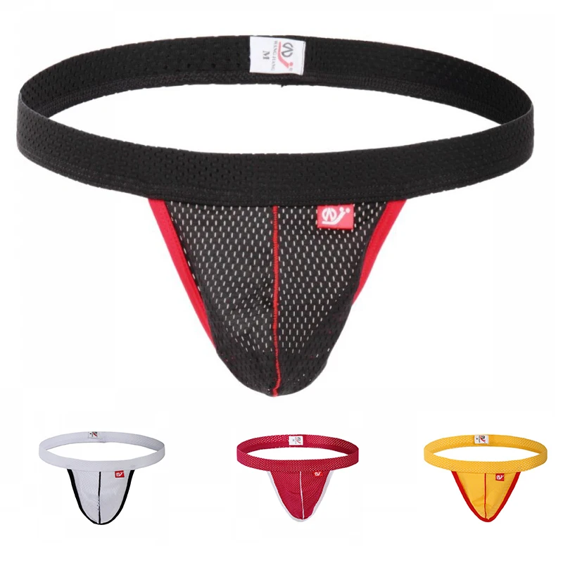 Sexy Men Underwear Thongs Jockstrap Briefs Cuecas Male Panties Gay Men Underwear Jocks Mesh Breathable Backles Thongs