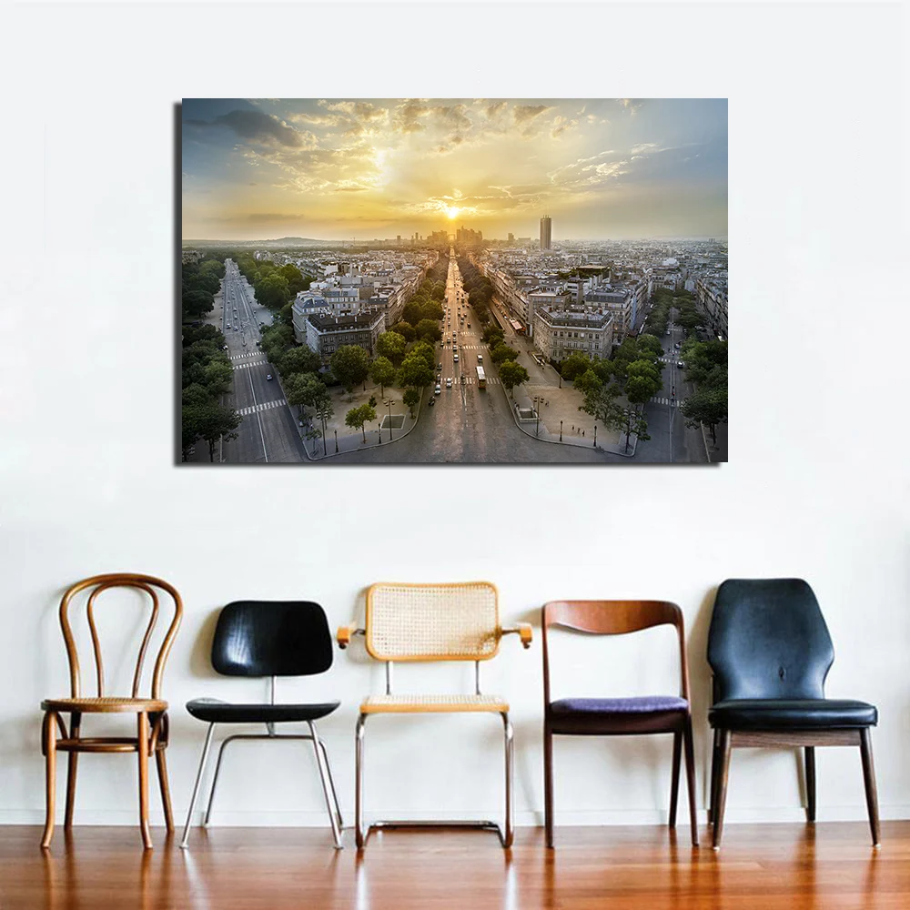 La Defense Paris Cityscape Posters Canvas Cloth Fabric Print Painting for Home Decor Wall Art Picture