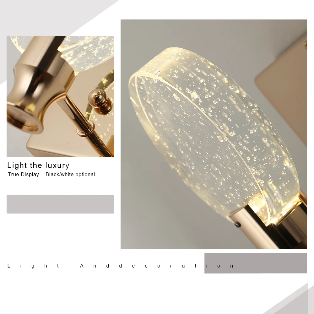 Imagem -04 - Modernas Lâmpadas de Parede Led 85265v Cristal Nórdico Ouro Silver Sconce Luz Cabeceira Quarto Sala de Jantar para Home Decor Iluminação