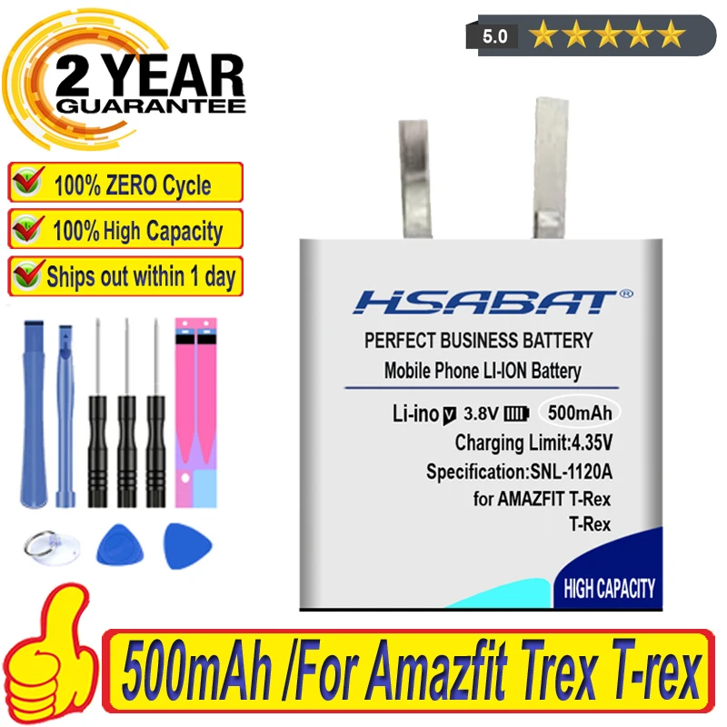 Top Brand 100% New 500mAh PL502524V Battery for Amazfit T-rex Trex verge lite global version gtr A1808 Batteries