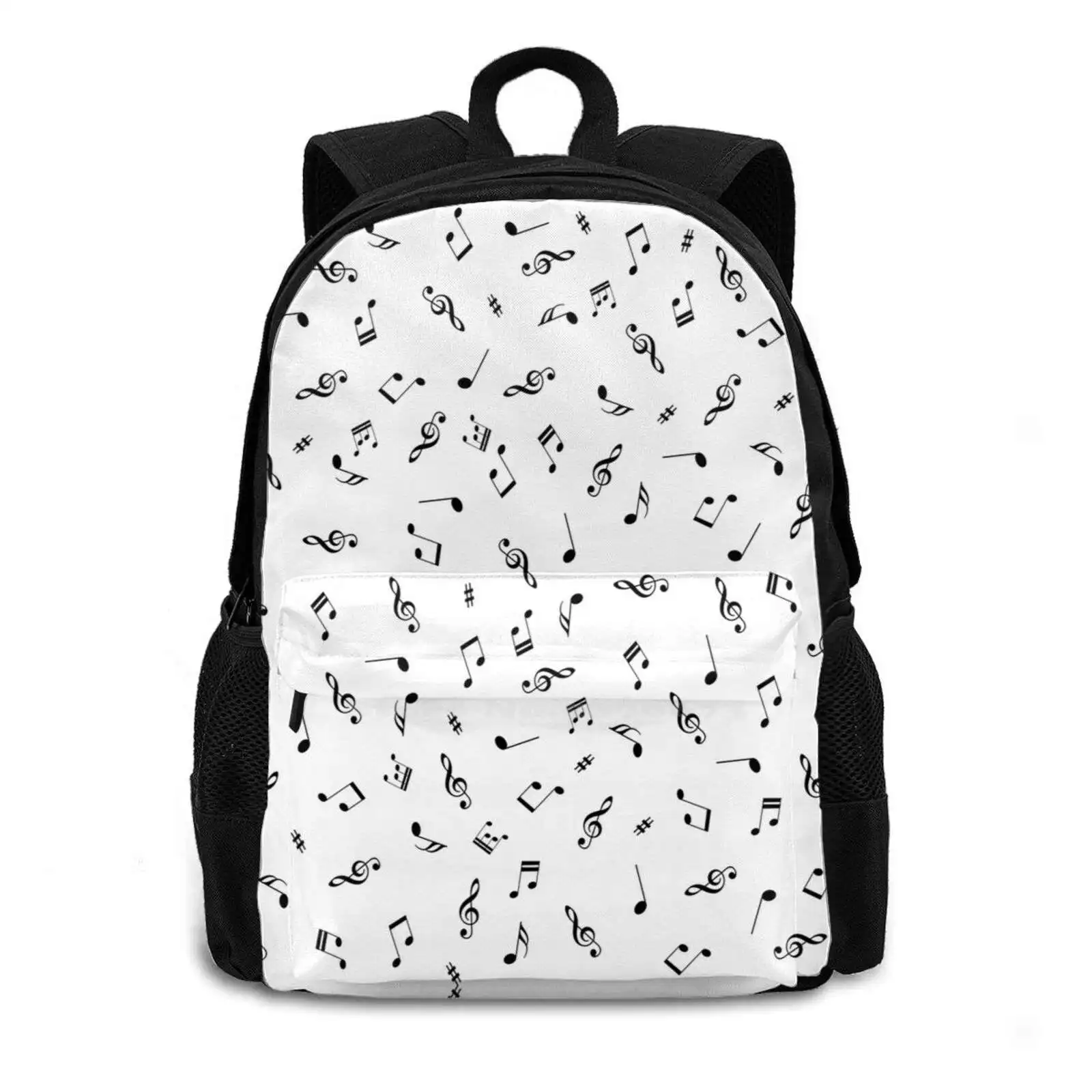 Music Tones Light Fashion Travel Laptop School Backpack Bag Jumpercat Tones Music Song Party Symbol Type Light Dark Black White