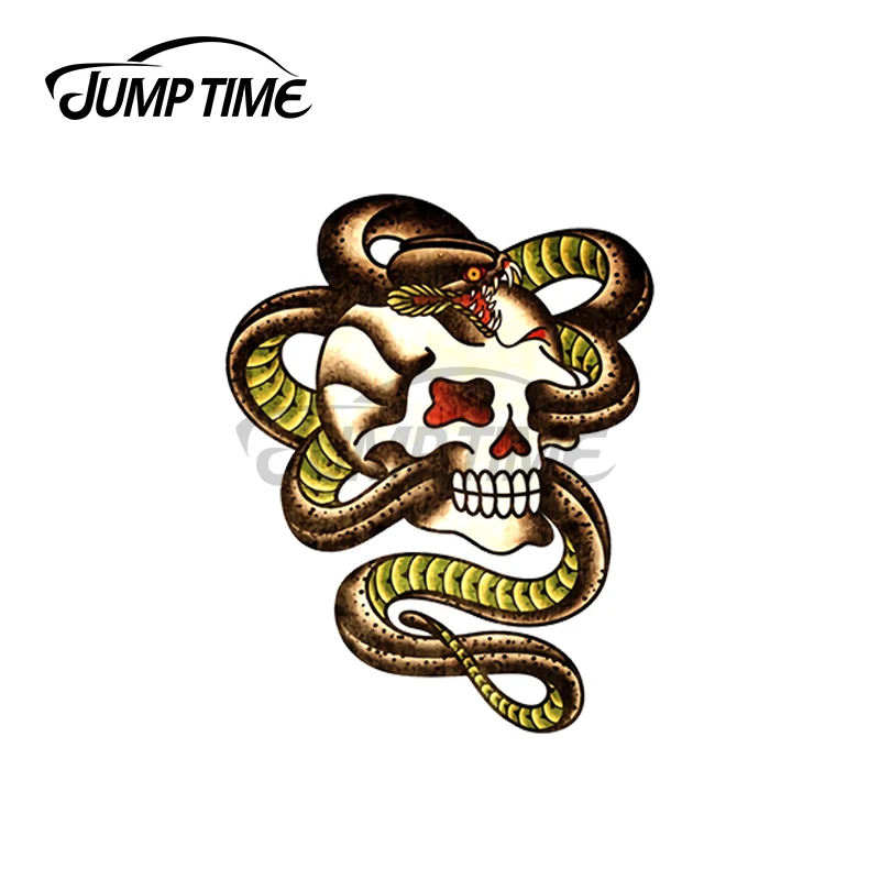 JumpTime 13 x5cm For Serpent Skull Creative Car Sticker Auto Motorcycle Laptop Decal VAN Waterproof Sunscreen Car Door Protector