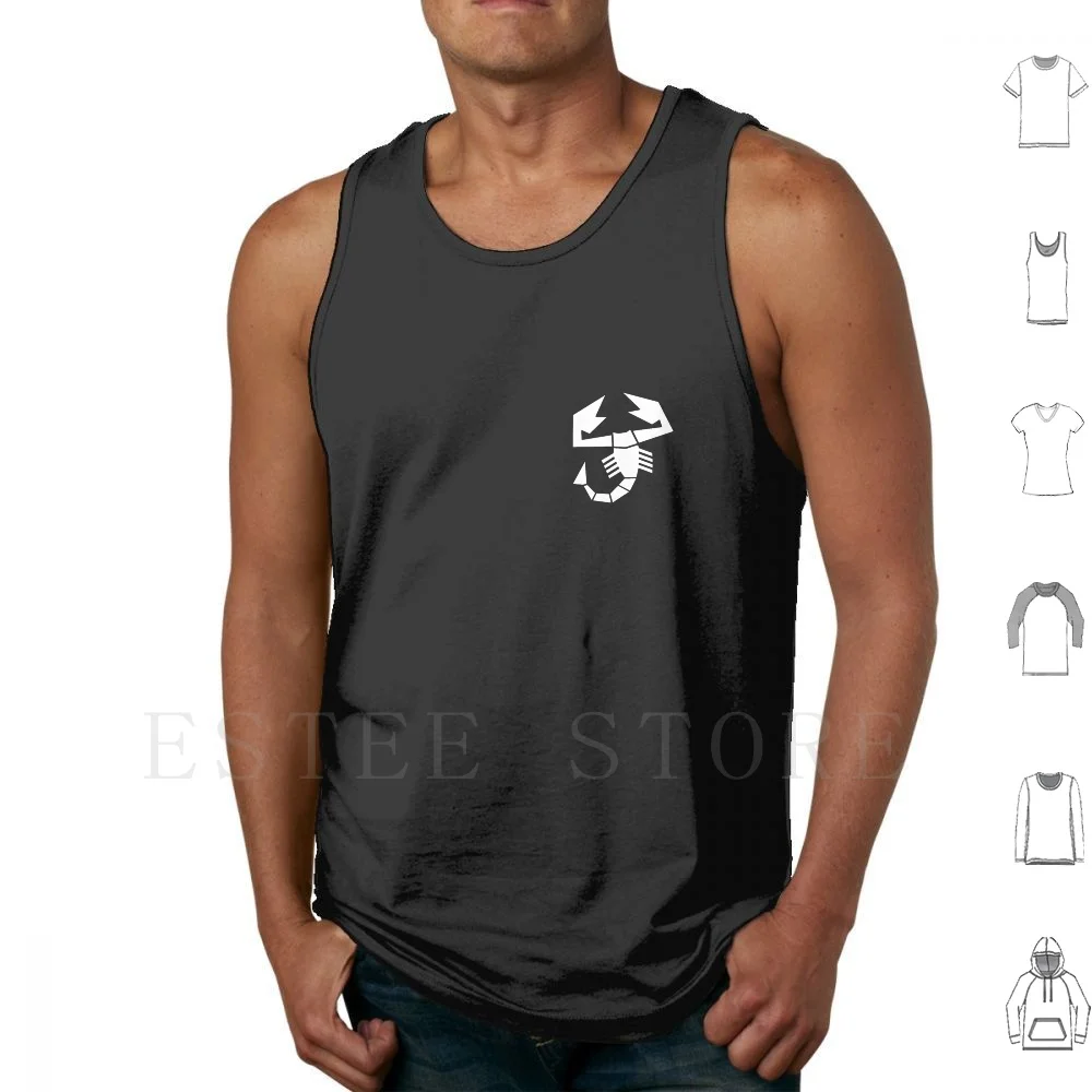 Scorpion White Tank Tops Vest Abarth 500 595 695 Track Day Rally Motorsport Racing 124 Spider Gt Scorpion Turismo