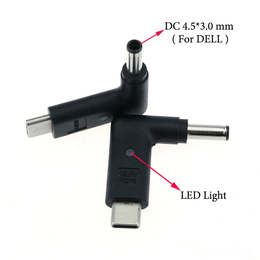 1 шт., адаптер-конвертер USB Type-C (папа) на 7,4*5,0 мм, 4,5*3,0 мм, 5,5*2,5 мм