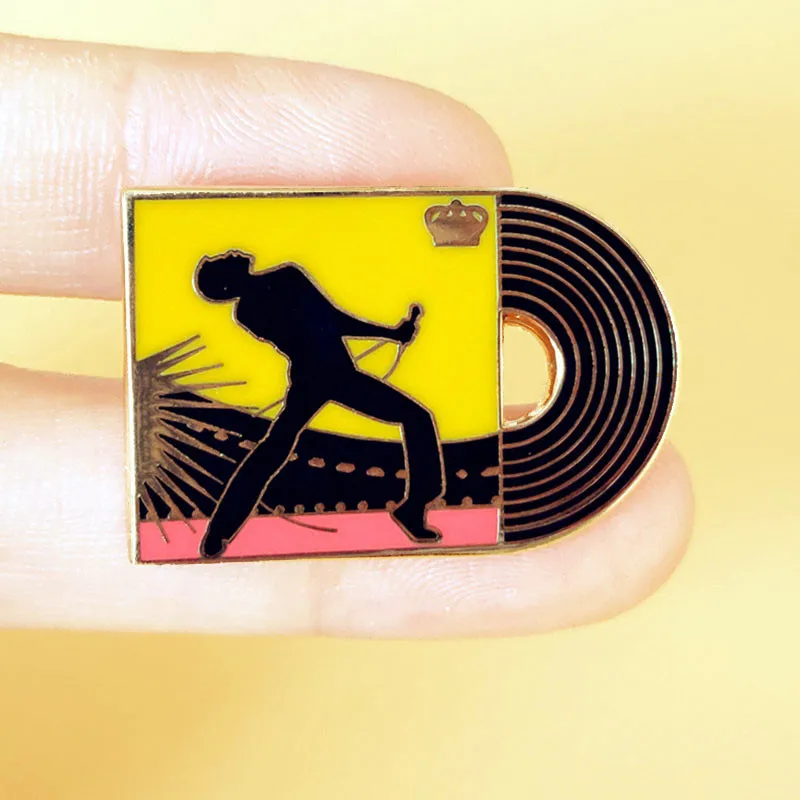 Freddie Mercury Music Tape Enamel Brooch Pin Jacket Lapel Hard Metal Pins Brooches Badges Exquisite Jewelry Accessories Gifts