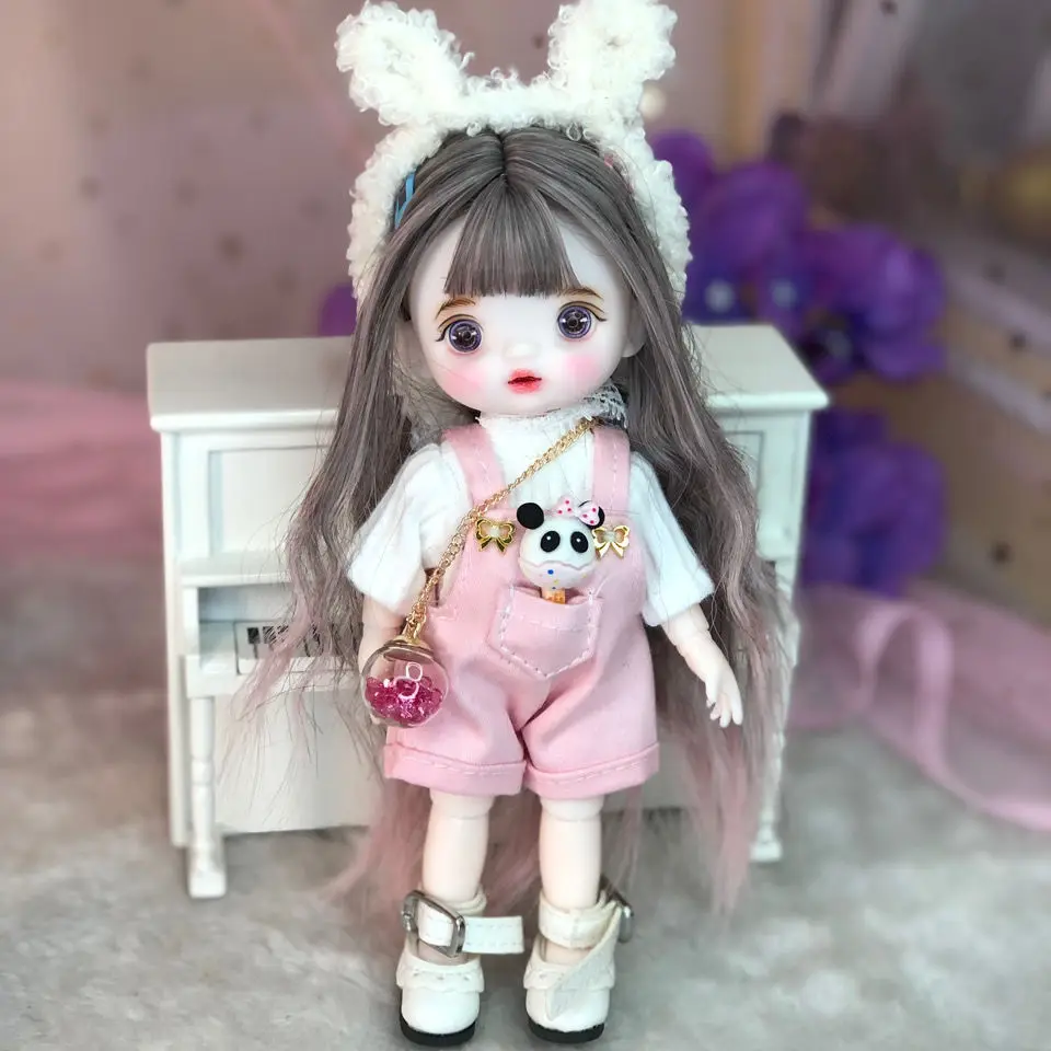 1/8 Scale 16CM Princess Doll Super Cute Fashion Suit OB11 Joints Body Figure Dolls Handmade Makeup BJD Toy Gift For Girls C1603