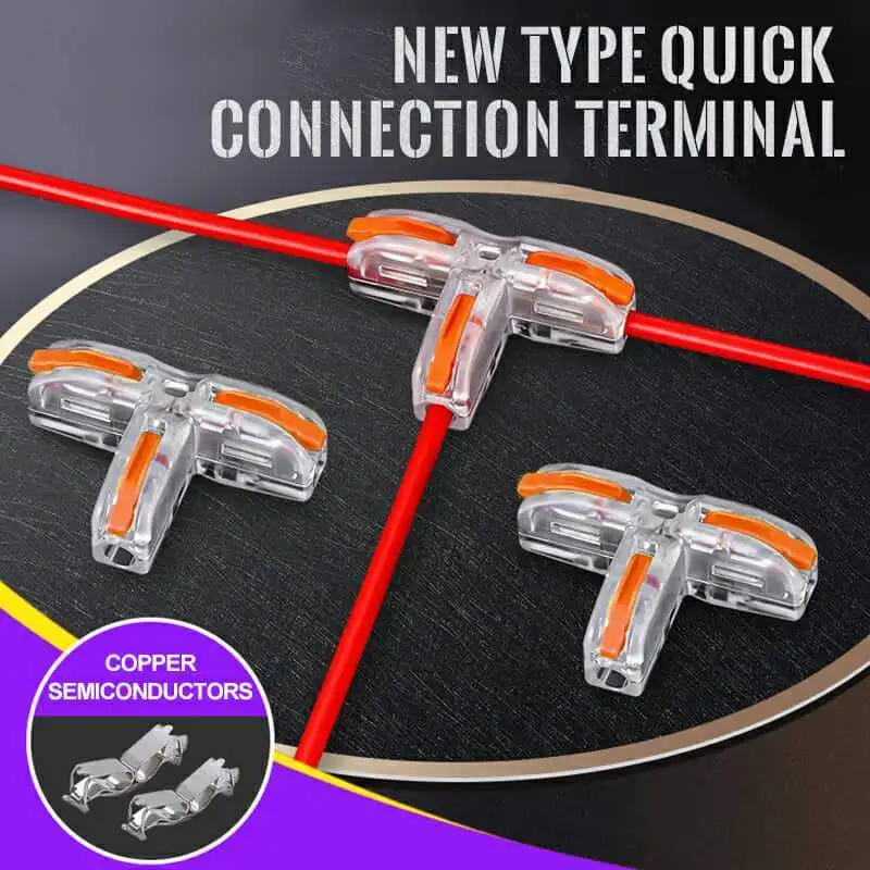 1 PCS 새로운 유형 빠른 연결 맨끝, T 유형 Universalline 쪼개는 도구, 빠른 전선 고정 브래킷, 전기 wireconnector