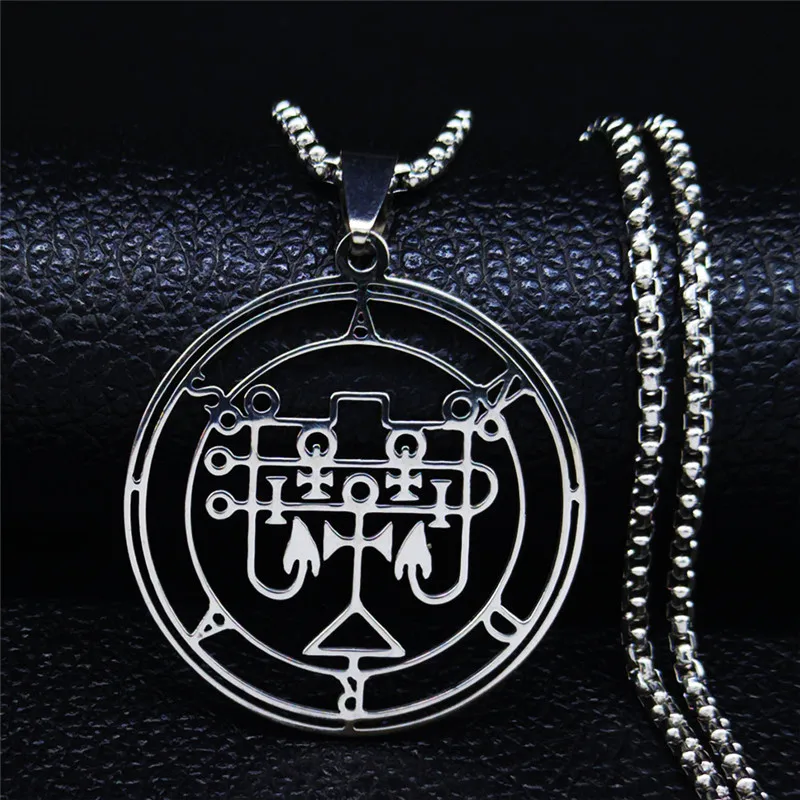 2024 New Stainless Steel Demon Seal Necklace Silver Color Satan ANDRAS for Necklace Men/Women Jewelry collar mujer 1341 - Image 5
