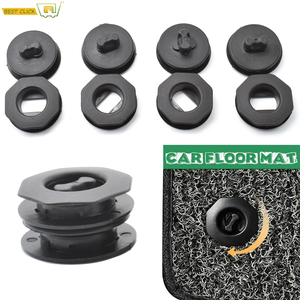 Universal Car Floor Mat Anti-Slip Clips, Preto Titulares Mangas, Auto Tapete Fixação Grips Grampos, Acessórios Do Carro, 4 Pcs