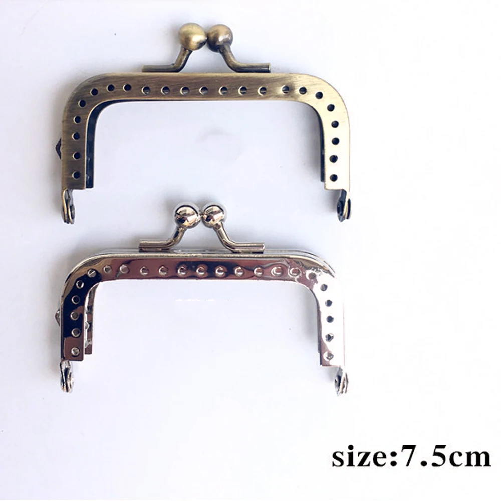 7.5cm women DIY coin bag metal clasp purse frame kiss buckle no knurling design 10pcs/lot