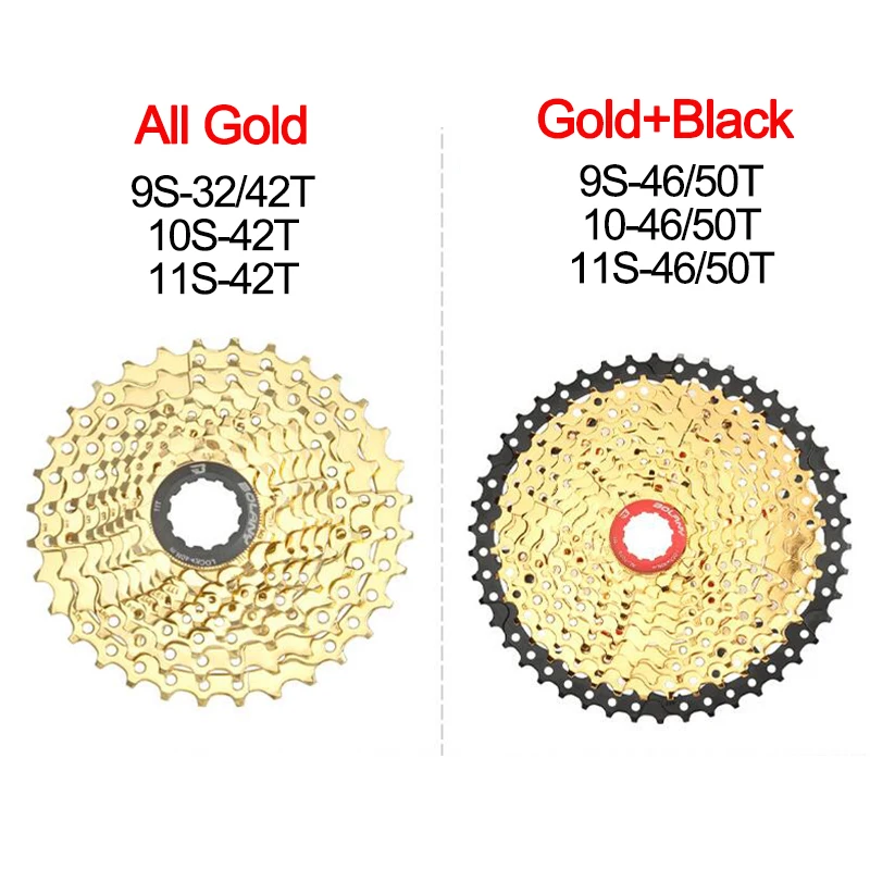 BOLANY 9/10/11 Speed Bicycle Freewheel Sprocket 11-32/42/46/50T Mountain Bike Cassette Flywheel 9V 10V 11V Mtb Cassette