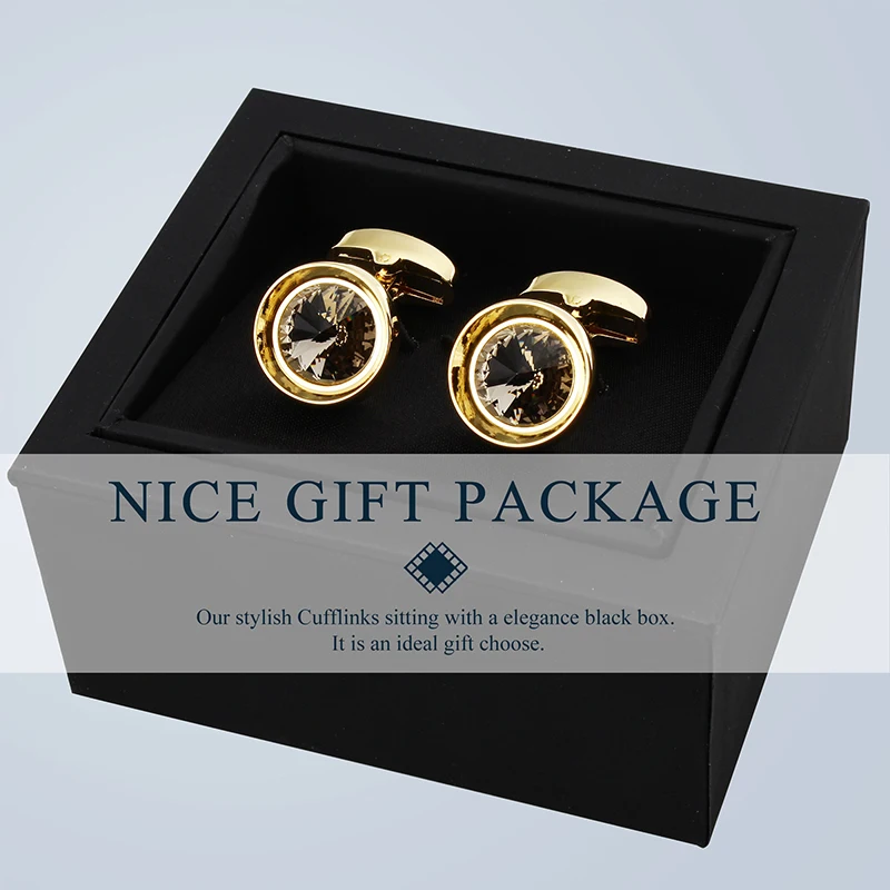 HAWSON Cufflinks for Men-Fashion Multicolor Crystal Men French Shirt Cufflinks for Regular Weeding Business